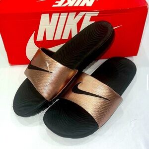 NIKE Sz 9 Rose Gold Slides, Ladies (NEW)